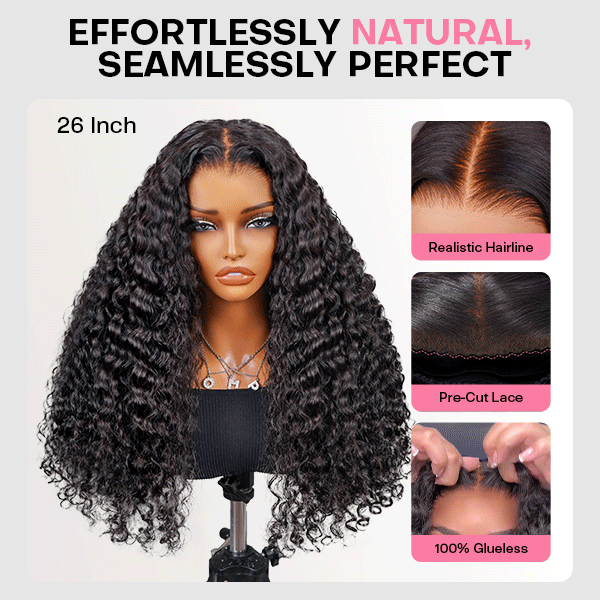 Wear Go 13x6 Burmese Curly Glueless Wig HD Lace Front Wig Real Ear To Ear With Invisi Draw-string Wig