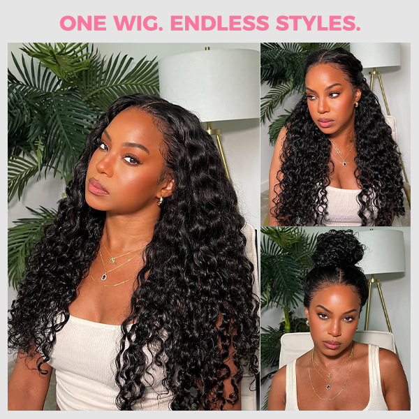 Wear Go 13x6 Deep Wave Glueless Wig HD Lace Front Wig Real Ear To Ear With Invisi Draw-string Wig