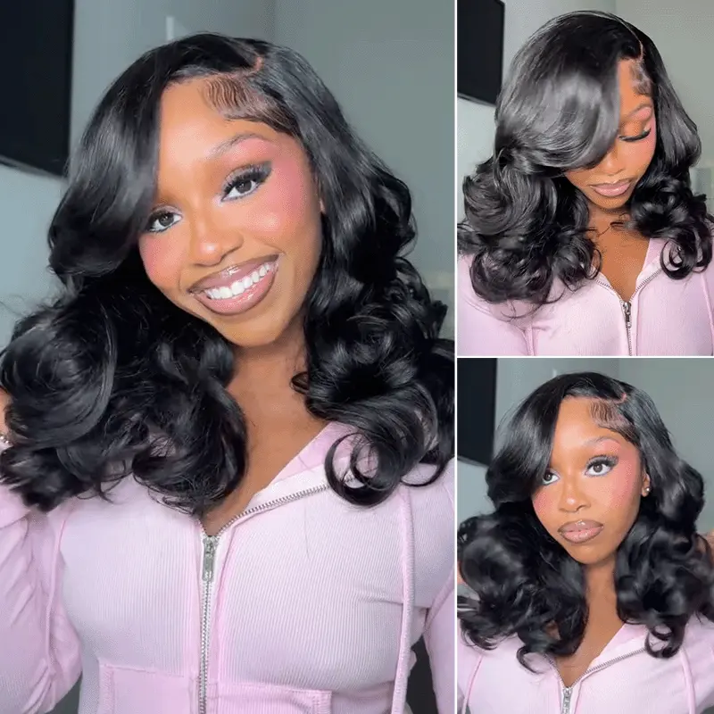 Side Part Layer Cut Body Wave 9x6 M Cap Wear Go Glueless Wig Invisi Draw Strings With Baby Hair Pre Bleached Single Knots