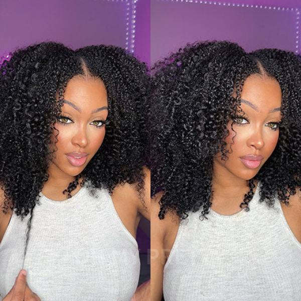 afro curly v part wig