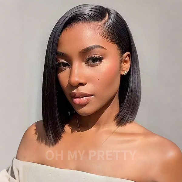 OhMyPretty Straight M-Cap 9x6 Wear Go Glueless Wig Short Bob Wig Mini Knots