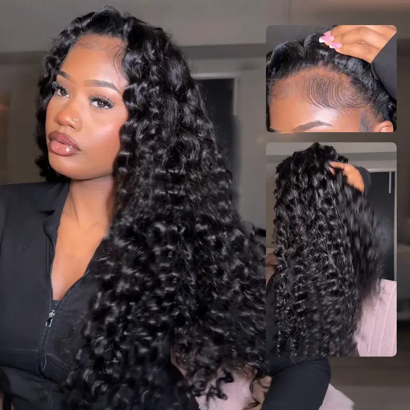 OhMyPretty 250 density loose deep wave half wig