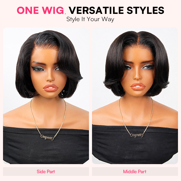 [Model Length=$96] Chic Style Wear Go Blow Out Straight Bob 7x5 HD Lace Glueless Wig Pre-Bleached Tiny Knots