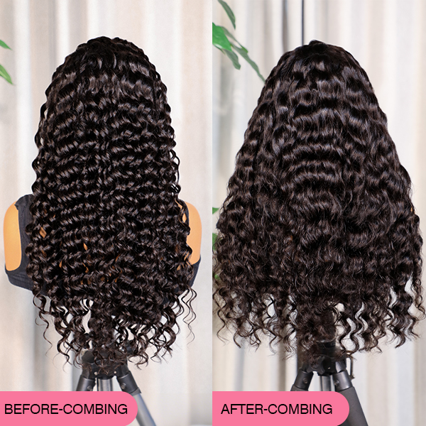 180 density loose deep wave half wig