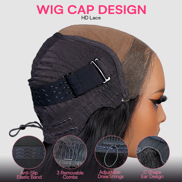 OhMyPretty Wear Go Glueless 9x6 Lace Straight Wig M Cap Super Natural Hairline Silky Human Hair  Mini Knots Pre plucked &Pre Bleached & Pre Cut