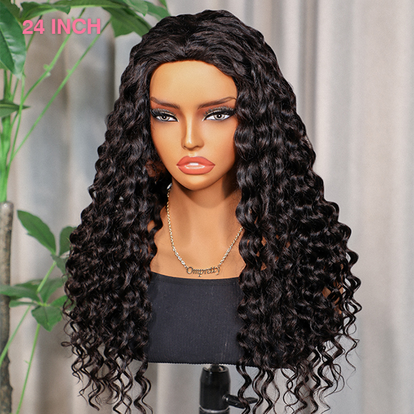 24 inch loose deep wave half wig