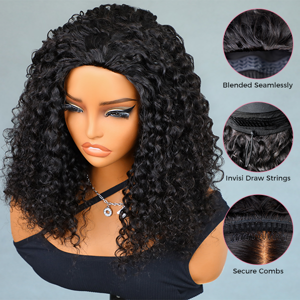 180 density water wave half wig