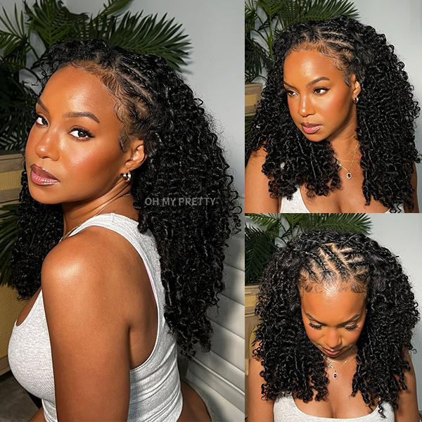 Burmese Curly Crochet Human Hair for Natural Boho Braids Miracle Knots Ready Time-Saving Pre-Separated Tangle Free