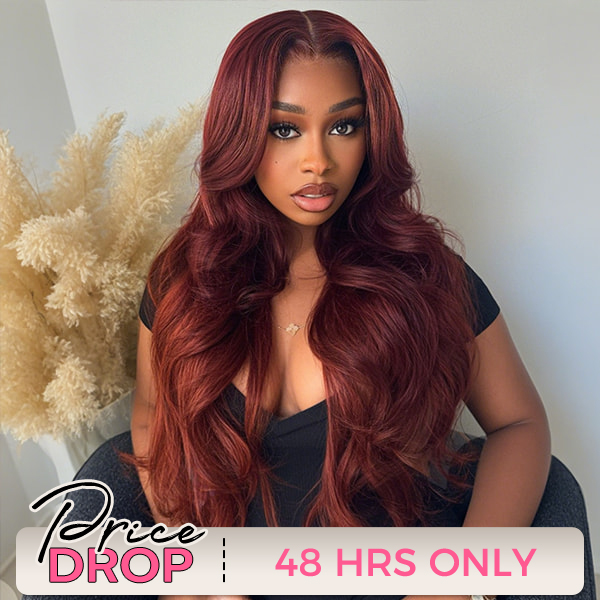 OhMyPretty Face-Framing Layers Reddish Brown Color Wear Go Upgraded Body Wave Glueless 7x5 Lace Wig With Pre-plucked Hairline