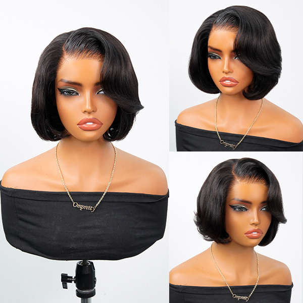 [Model Length=$96] Chic Style Wear Go Blow Out Straight Bob 7x5 HD Lace Glueless Wig Pre-Bleached Tiny Knots