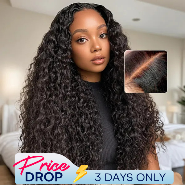 OhMyPretty Wear Go Glueless Water Wave 9x6 Lace Wig M Cap Pre-Bleached Mini Knots Pre-Plucked