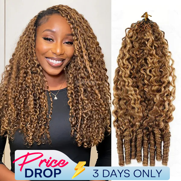 Highlight Burmese Curly Crochet Human Hair for Boho Braids Plush Texture Time-Saving Pre-Separated Tangle Free