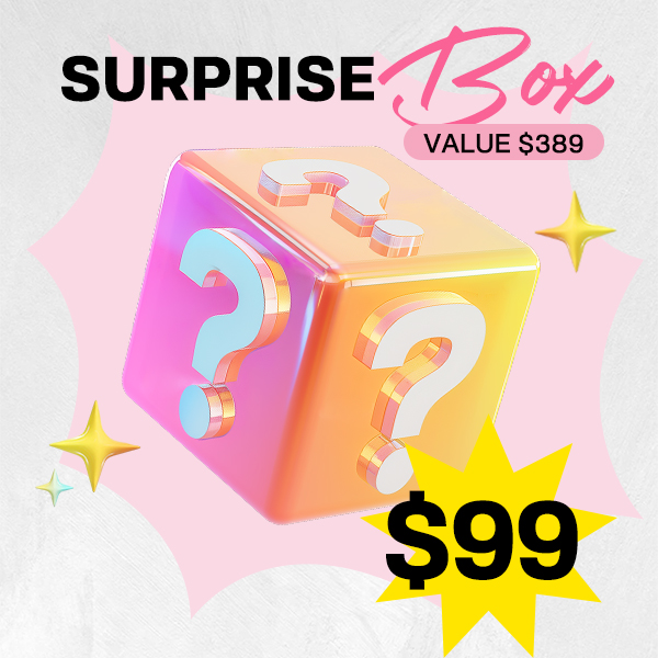 OMpretty $99 Surprise Box - Hot Lace Wigs include 18"-20" Natual Black 13x4 or 13x6 Lace Frontal Wig VALUE $389