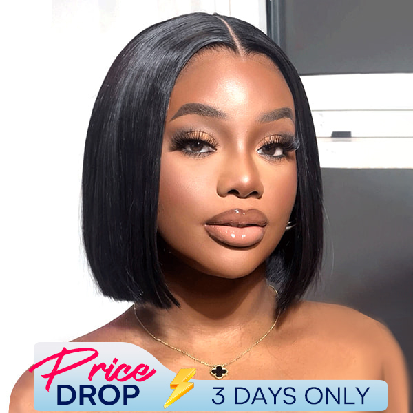 OhMyPretty Wear Go Straight Bob 7x5 Lace Glueless Short Wig 100% Human Hair Beginner Friendly