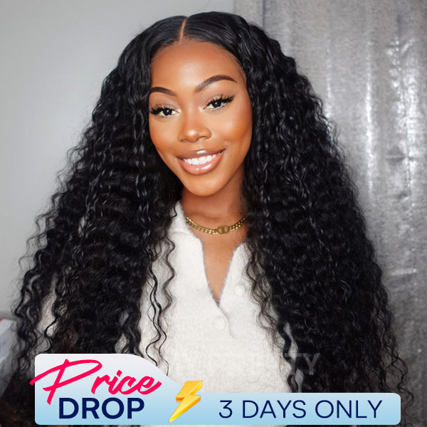 OhMyPretty Glueless Water Wave Wear Go 7x5 Lace Wig With Pre-plucked Edges Super Pre-bleached Knots Secure 3D Dome Cap