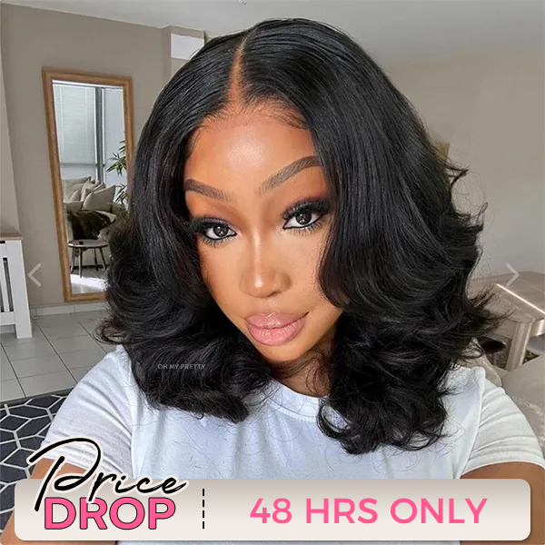 OhMyPretty Wear Go Body Wave Bob 7x5 Lace Wig Glueless Short Wig 100% Human Hair Beginner Friendly