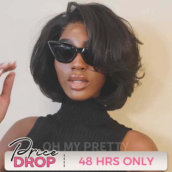 Chic Style Wear Go Blow Out Straight Bob 7x5 HD Lace Glueless Wig Pre-Bleached Tiny Knots