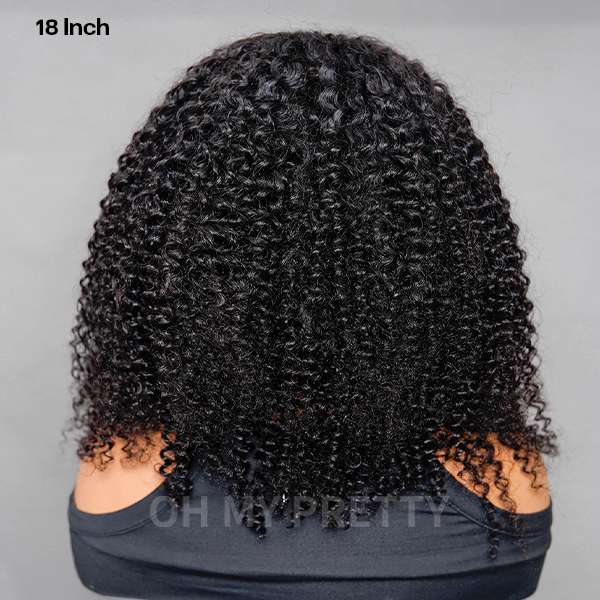 18 inch kinky curly v part wig