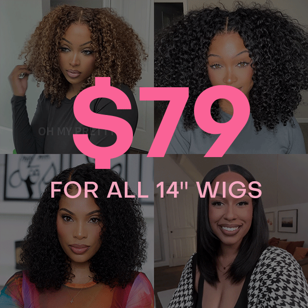 24 HRS Shipping | 14" Wear Go Glueless Wigs All $79 Super Flash Sale Limited Time Limited Stock With Free Gifts
