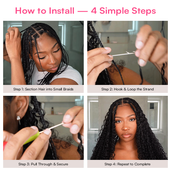 Highlight Burmese Curly Crochet Human Hair for Boho Braids Plush Texture Time-Saving Pre-Separated Tangle Free