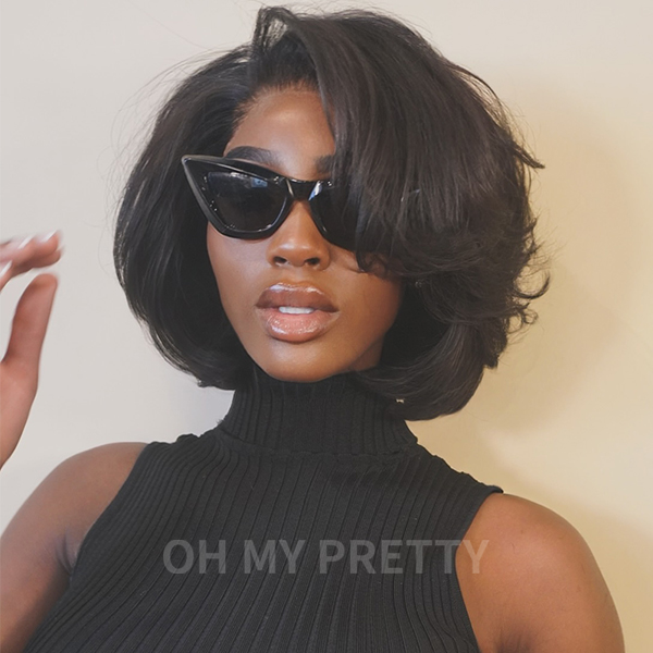 Chic Style Wear Go Blow Out Straight Bob 7x5 HD Lace Glueless Wig Pre-Bleached Tiny Knots