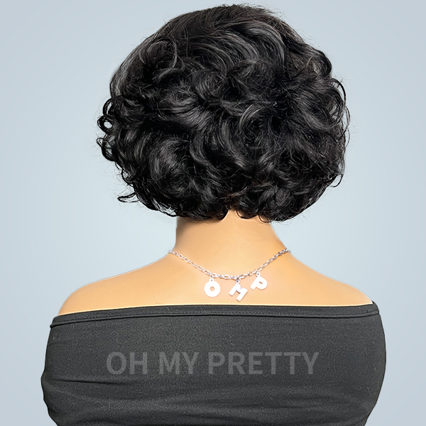 Layered Fluffy Blowout Style Bob Wear Go Glueless 7x5 Lace Closure Wig Yaki Straight HD Lace/ Brown Color Transparent Wig