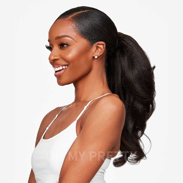 OhMyPretty Kinky Straight Drawstring Ponytail With InvisiFit Strap 100% Human Hair Extension