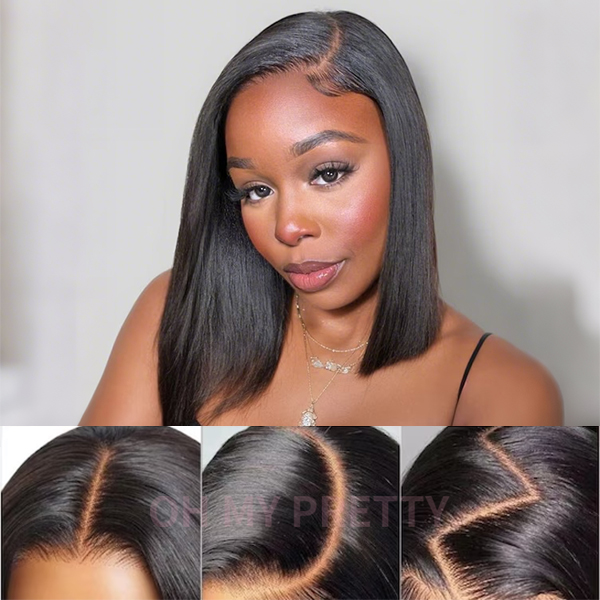 OhMyPretty M Cap Yaki Straight 9x6 Wear Go Wig Pre-Bleached Tiny Knots Glueless Wig