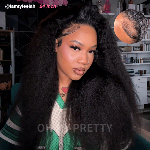 half wig kinky straight natural hairline