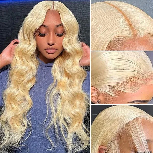 OhMyPretty #613 Blonde Body Wave 13x4 Lace Front Wig with Pre-plucked Edges