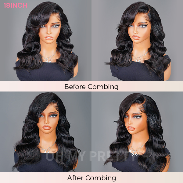 Side Part Layer Cut Body Wave 9x6 M Cap Wear Go Glueless Wig With Baby Hair Pre Bleached Single Knots Pre Cut Lace Pre Plucked Hairline