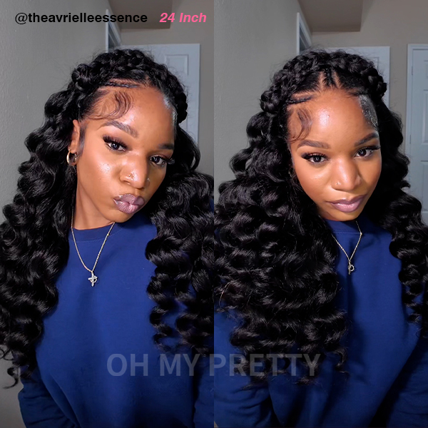 24 inch kinky straight half wig