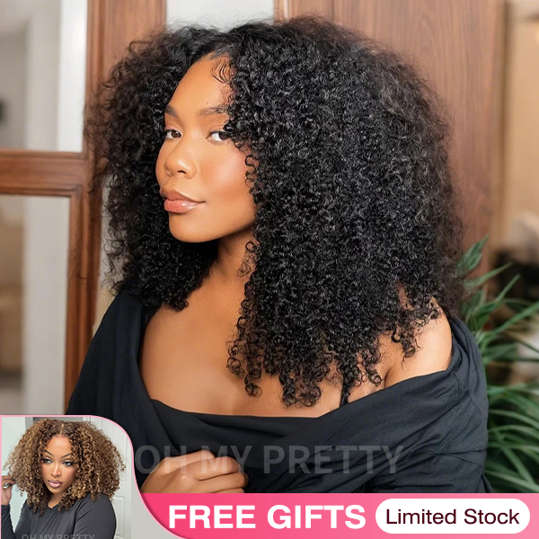$143 Get 2 Wigs | Wear Go Kinky Curly Glueless 7x5 Lace Closure Wig With Pre-plucked Edges Gorgeous Natural Coily Curl