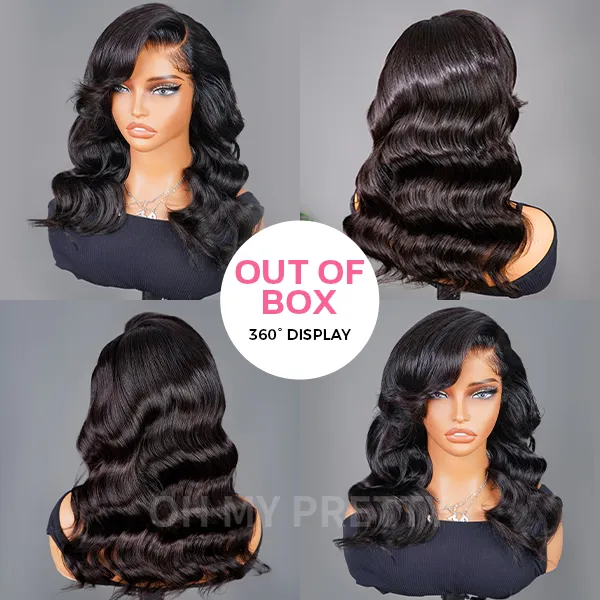 Side Part Layer Cut Body Wave 9x6 M Cap Wear Go Glueless Wig With Baby Hair Pre Bleached Single Knots Pre Cut Lace Pre Plucked Hairline