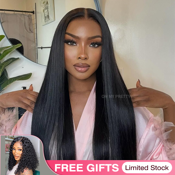 $159 Get 2 Wigs | Glueless Straight Wear Go 7x5 HD Lace Wig With Pre-Plucked Natual Hairline Pre-Cut Lace Tiny Knots With Draw-strings
