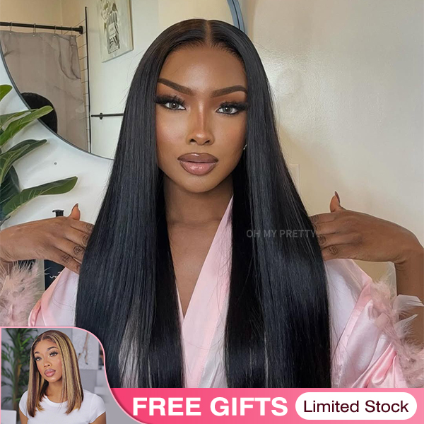 $159 Get 2 Wigs | Glueless Straight Wear Go 7x5 HD Lace Wig With Pre-Plucked Natual Hairline Pre-Cut Lace Tiny Knots With Draw-strings