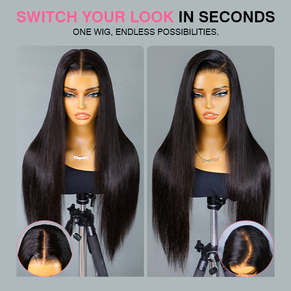 Wear Go 13x6 Silky Straight Glueless Wig HD Lace Front Wig With Invisi Draw-strings