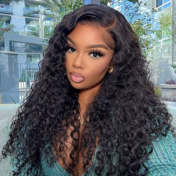 OhMyPretty Water Wave 13x4 HD Lace Front Wig Prebleached Knots With Pre-plucked Edges