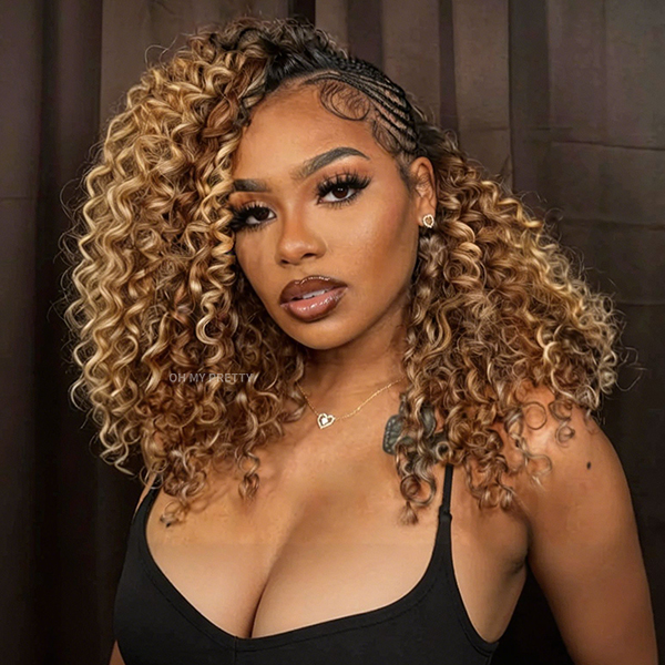 Highlight Burmese Curly Crochet Human Hair for Boho Braids Plush Texture Time-Saving Pre-Separated Tangle Free