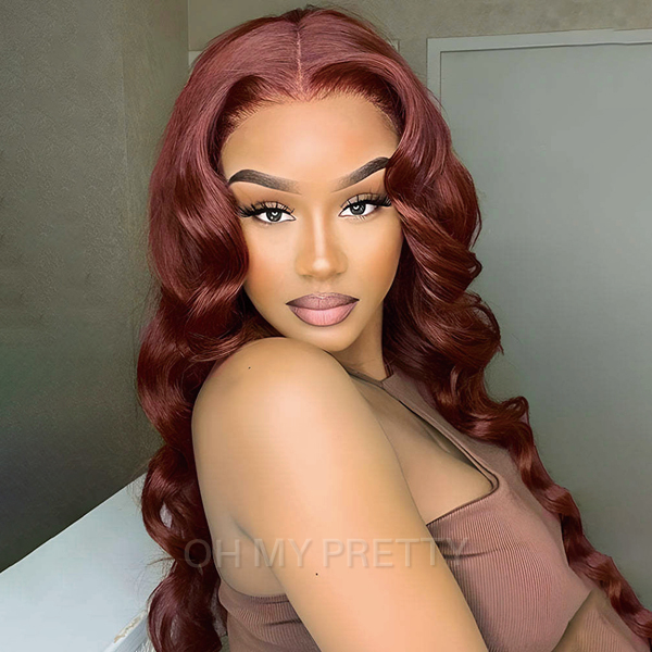 Flash Sale | Glueless Reddish Brown Color Body Wave Wear Go 6x4 HD Lace Wig With Pre-plucked Edges