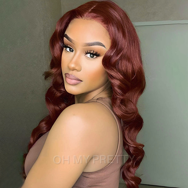 Flash Sale | Glueless Reddish Brown Color Body Wave Wear Go 6x4 HD Lace Wig With Pre-plucked Edges