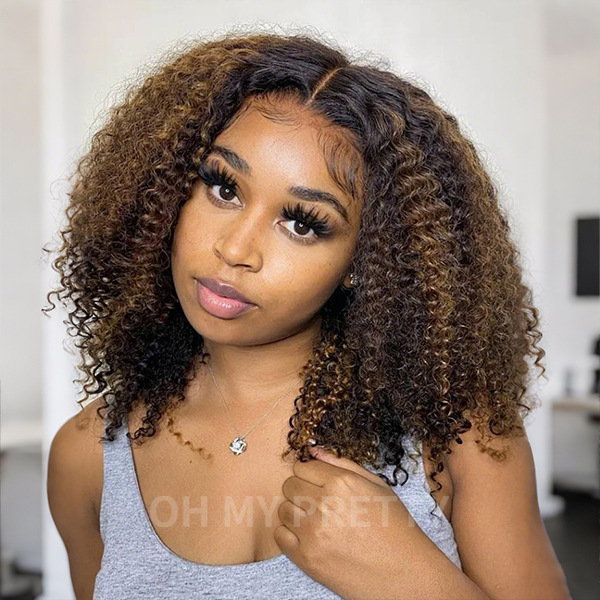 Blonde Highlight Water Wave Wear Go 6x4 Lace Glueless Wigs With Natural Hairline And Pre-cut Lace