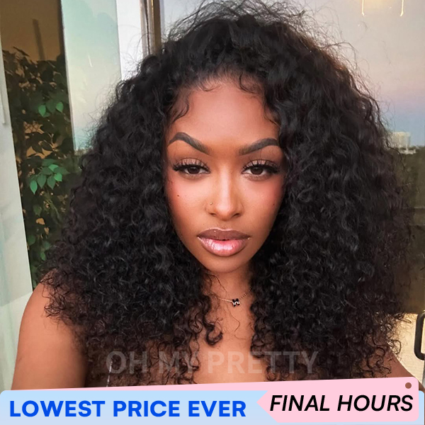 OhMyPretty Wear Go Half Wig 3 IN 1 Water Wave Flip Over Wig For Beginner Invisible Hairline