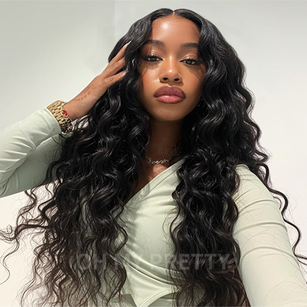 OhMyPretty Wear Go Glueless 9x6 Lace Loose Deep Wave Wig M Cap Pre Cut Lace with Natural Hairline Mini Knots
