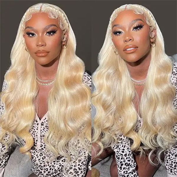 OhMyPretty #613 Blonde Body Wave 13x4 Lace Front Wig with Pre-plucked Edges