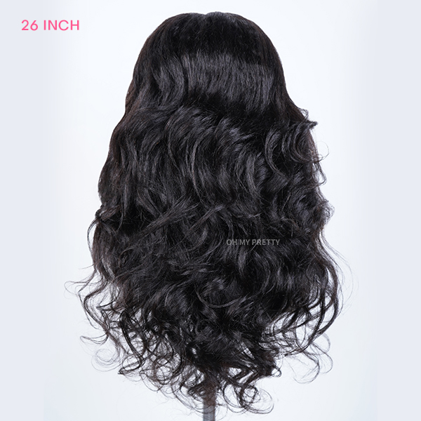Luxury Wear Go 13x6 Kinky Straight Layered Cut Glueless Wig Lace Front Wig With Invisi Draw-string 250% Density