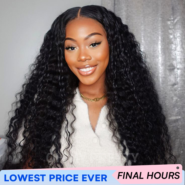 OhMyPretty Glueless Water Wave Wear Go 7x5 Lace Wig With Pre-plucked Edges Super Pre-bleached Knots Secure 3D Dome Cap