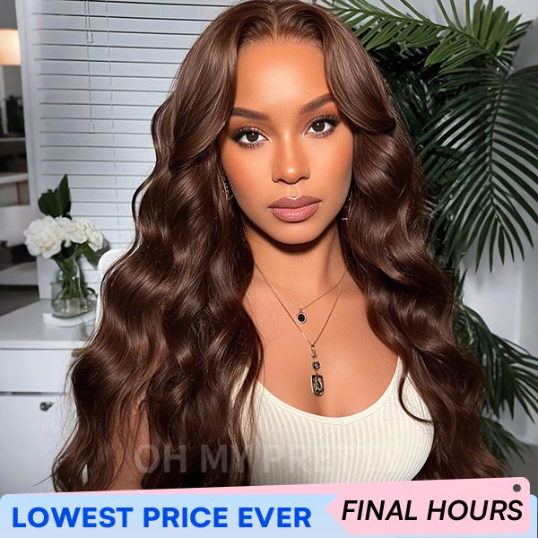 OhMyPretty Face-Framing Layers #4 Dark Brown Colored Loose Wave  Wear Go Glueless 7x5 Lace Wig Human Hair Wig