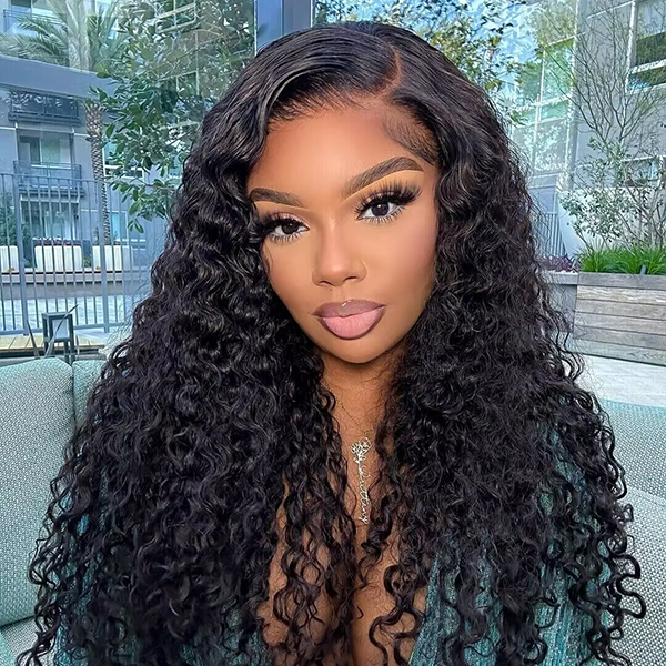 OhMyPretty Water Wave 13x4 HD Lace Front Wig Prebleached Knots With Pre-plucked Edges