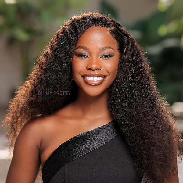 Luxury Wear Go 13x6 Kinky Curly Glueless Wig HD Lace Front Wig Real Ear To Ear With Invisi Draw-string Wig